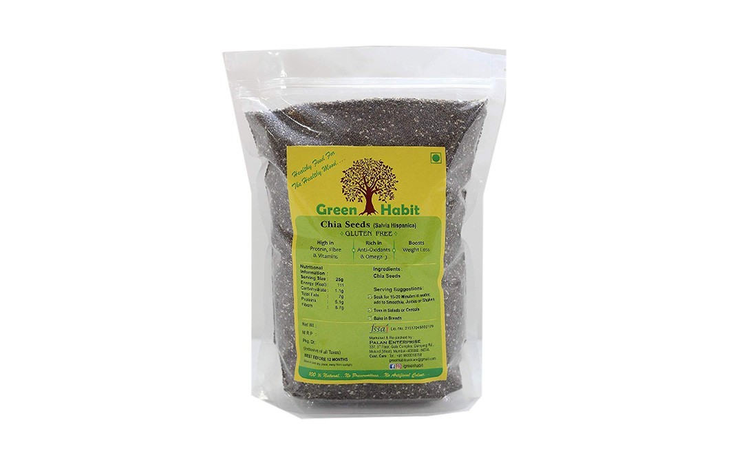 Green Habit Chia Seeds (Salvia Hispanica)   Pack  150 grams